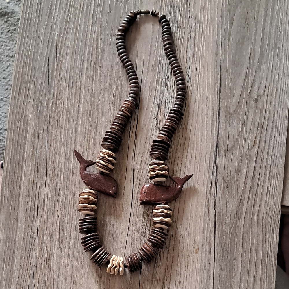 Handcrafted Wood Whale Necklace